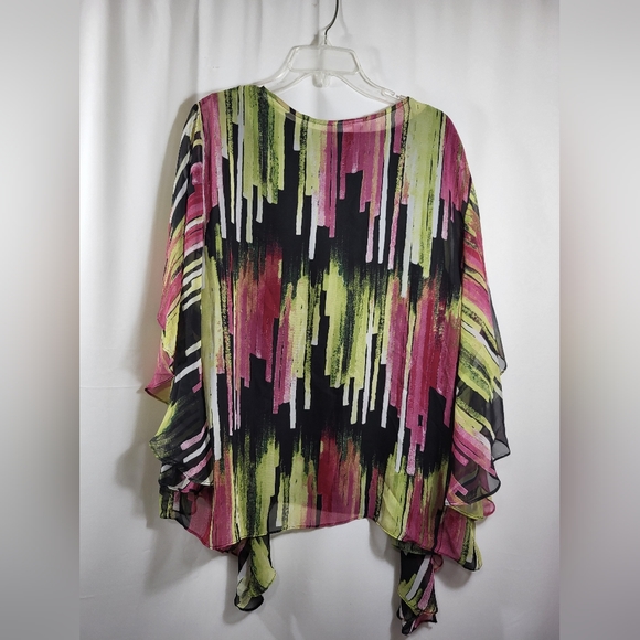 Dressbarn vibrant colored sheer over black tank women's 22 / 24  #193 - Picture 5 of 5